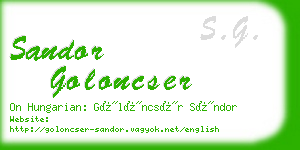 sandor goloncser business card